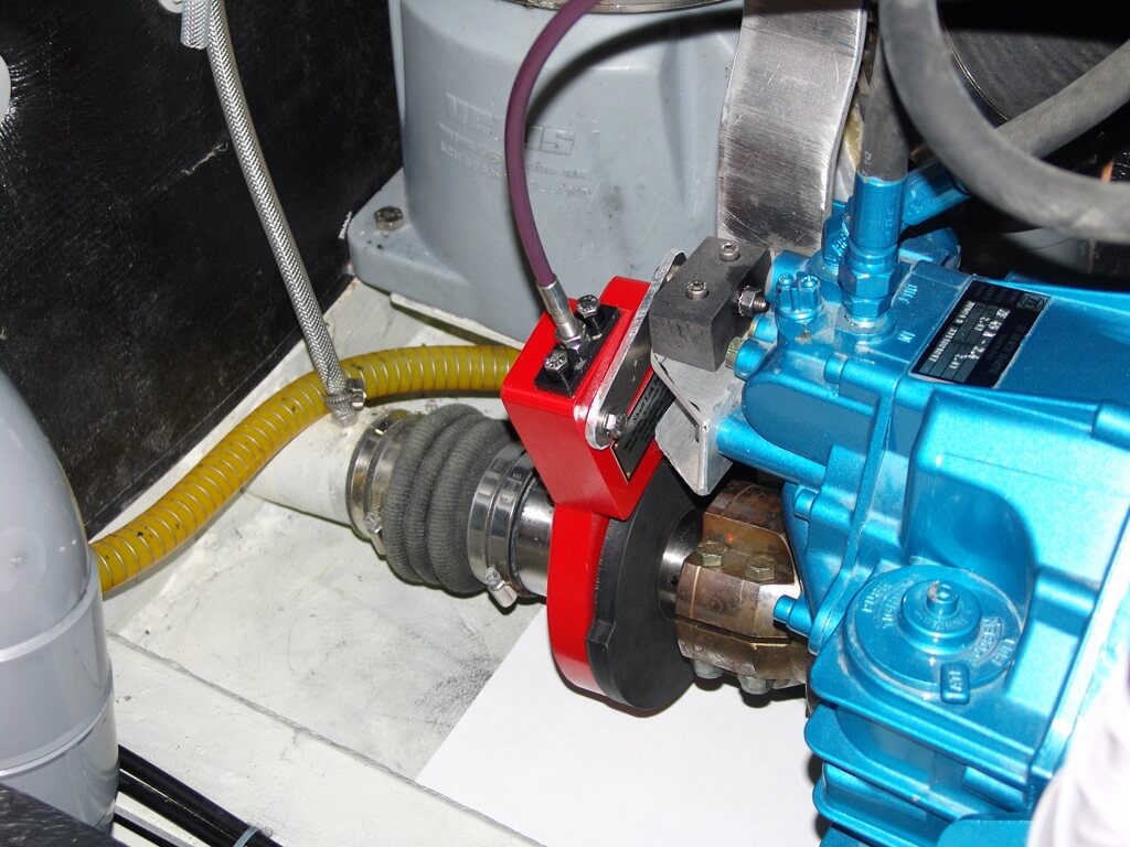Shaft Lok unit installed on a sailboat propeller shaft